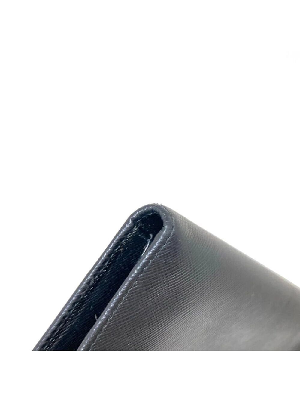 PRADA Black Leather Trifold Wallet 194-081025 - Picture 4 of 7
